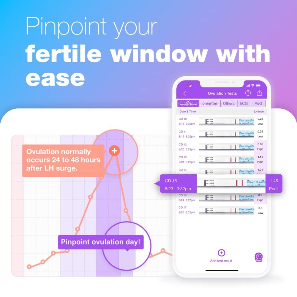 Easy@Home Ovulation Test Strips, 25 Pack Fertility Tests, Ovulation Predictor...