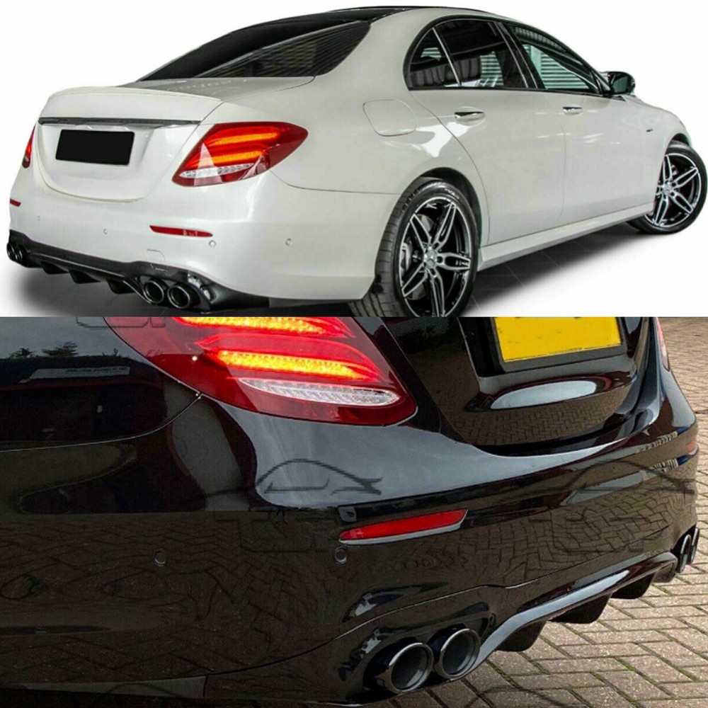E53 Style Rear Diffuser Lip w/ Exhaust Tips For Benz W213 E300 E43 E53 2016-2020