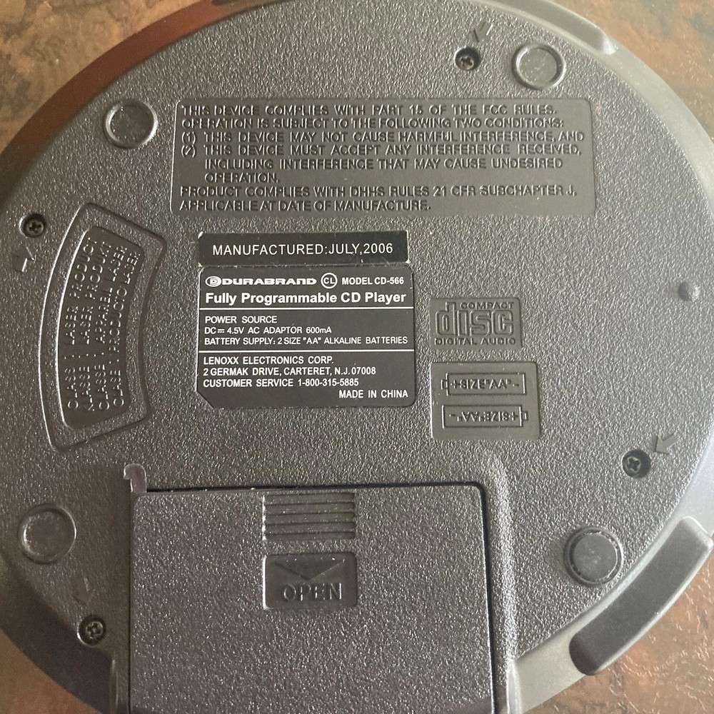 Durabrand WORKING Programmable CD Player Blue-Silver with 10 CD Carrying Case