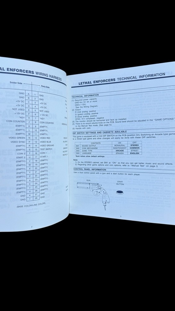 2 Video Game Operations/instruction manuals: Mortal Kombat, & Lethal Enforcers
