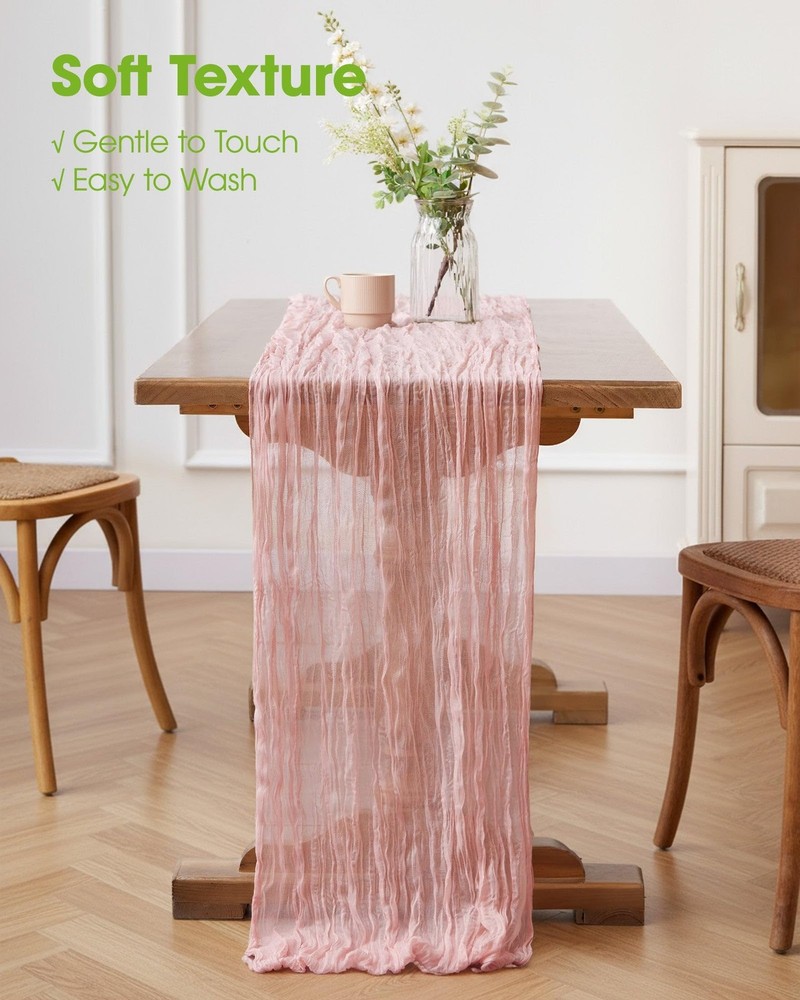 Transform Your Table Into Spring Elegance - 2 Pack Cheesecloth Runners
