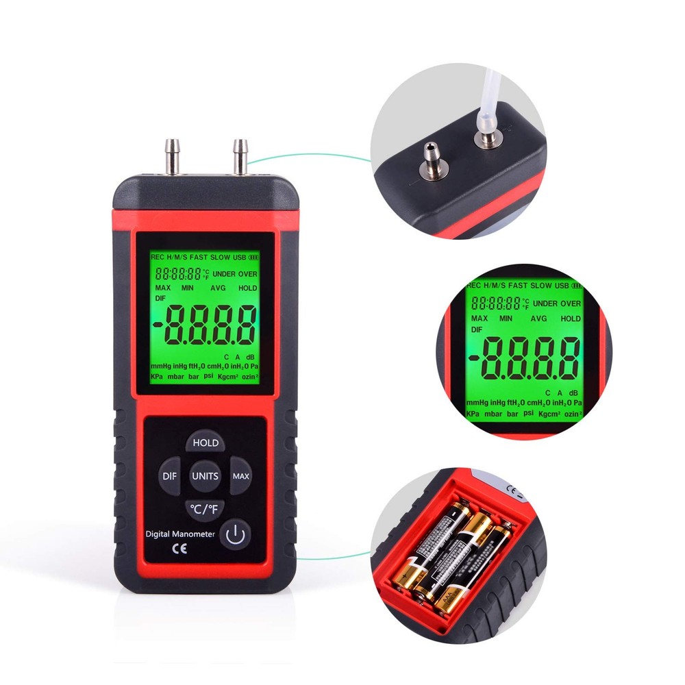 Digital Manometer HVAC Air Pressure Meter PRO