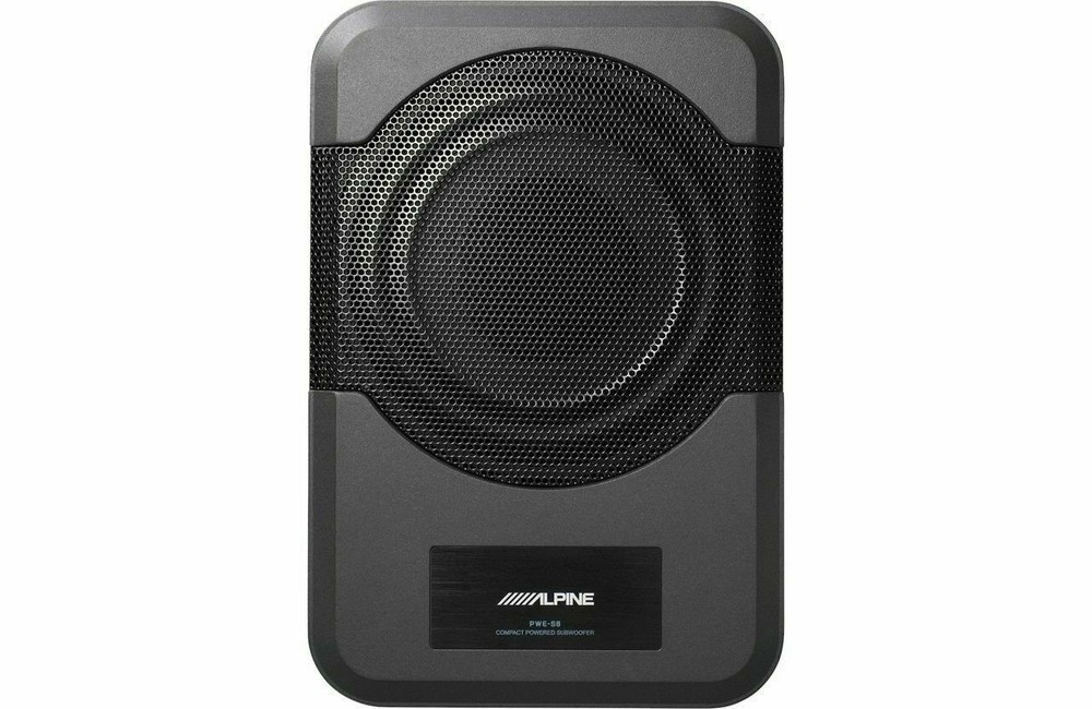 Alpine PWE-S8, Compact Shallow Mount Powered 8" Subwoofer System - 240 Watts