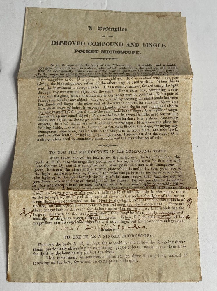 Unsigned Gould/Cary Type compound and simple microscope