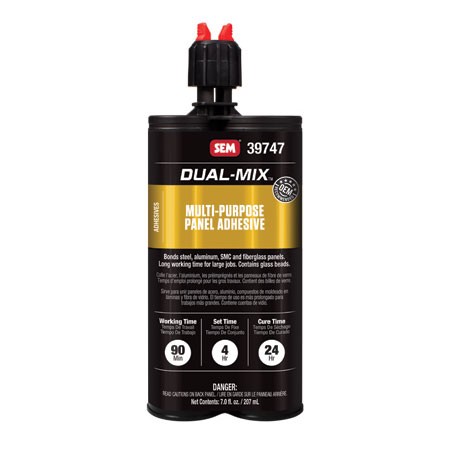 SEM Dual-Mix 39747 Multi-Purpose 2-Component Panel Adhesive, Black, 7 oz.