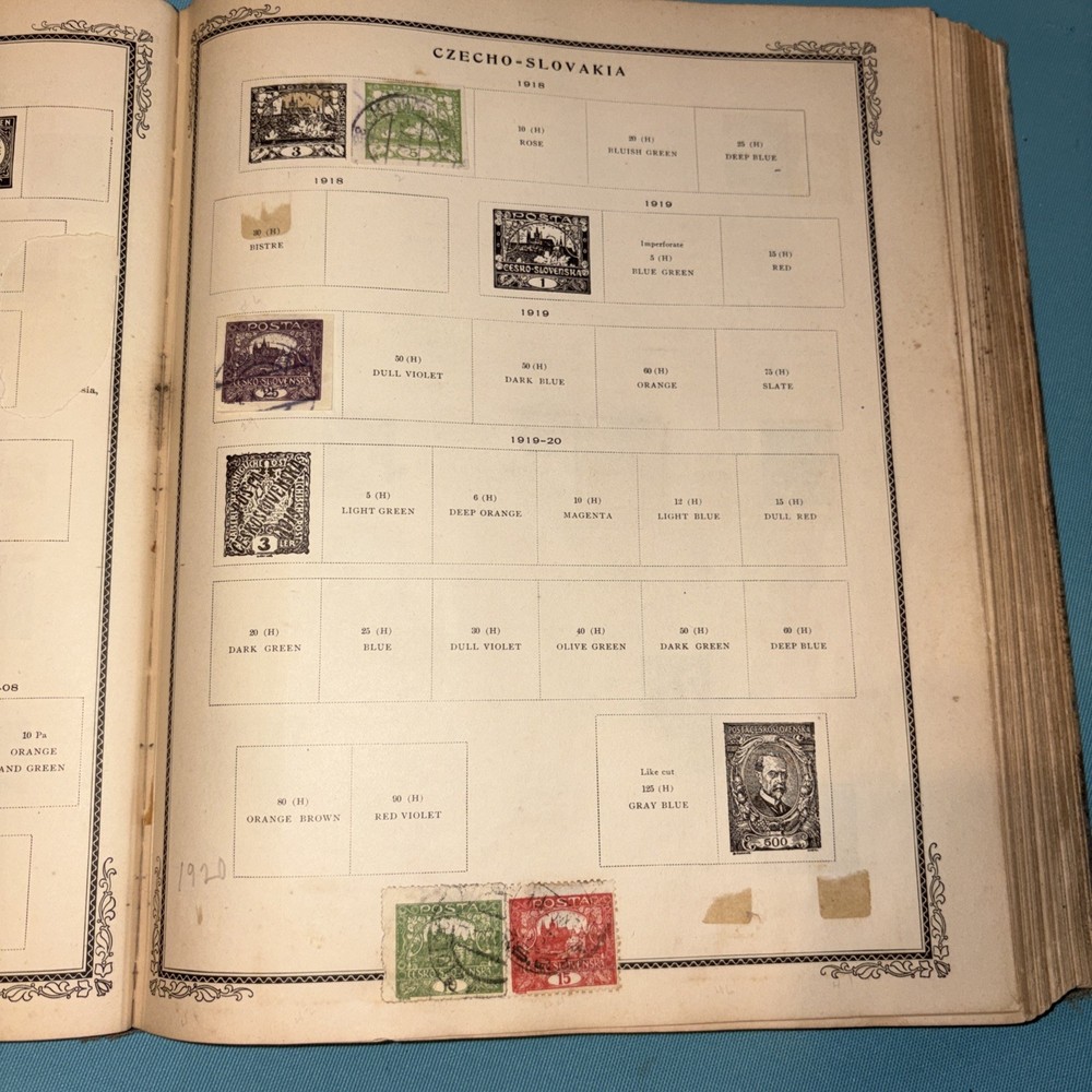 Antique International Junior Postage Stamp Album 1930 Including Stamps