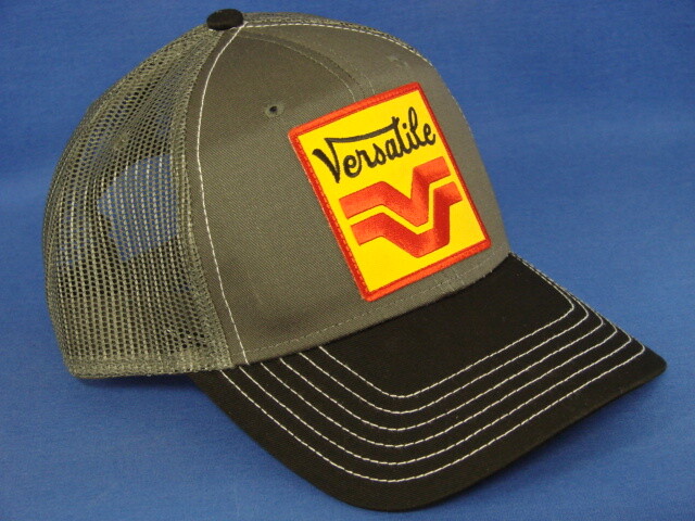 Versatile Tractor Hat - Black/White/Gray Mesh - Square Logo - Snapback