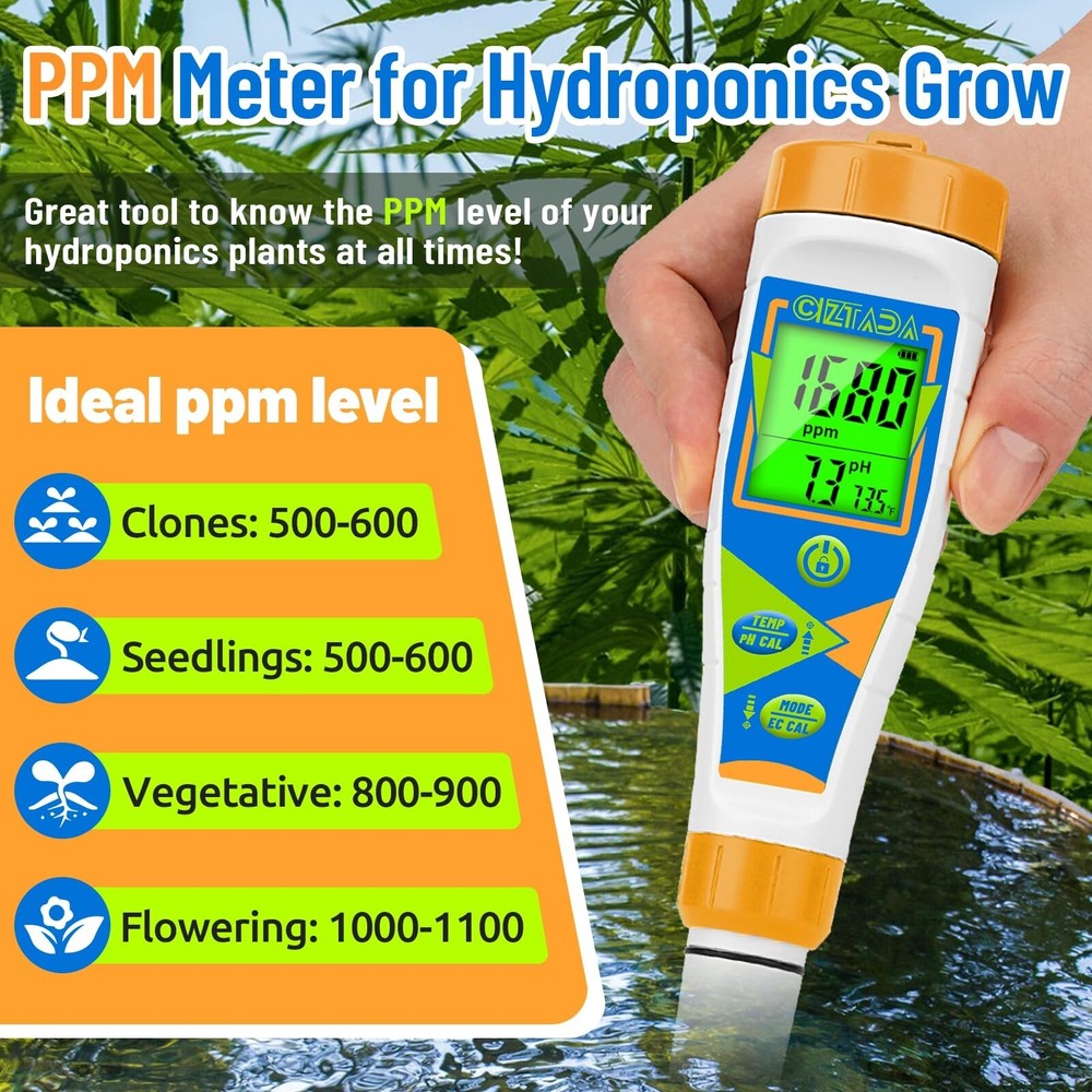 pH Meter for Water Digital EC and PPM Meter for Hydroponics Nutrien... Fast Ship