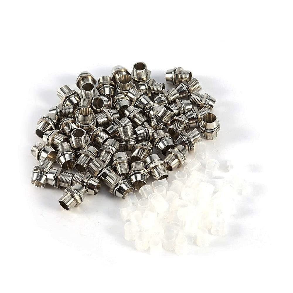 Secure and Waterproof LED Holder Set for 5mm Diode Lighting - 50 pcs Silver