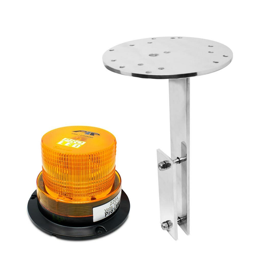 Warning Light Beacon & Bracket For Flatbed Trailer Stake Pocket Mount