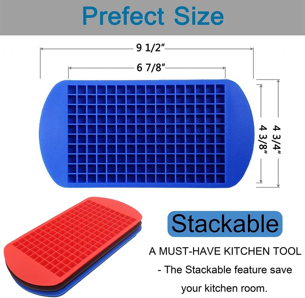 This small silicone ice cube tray set (3-piece pack) makes 160 ice cubes.