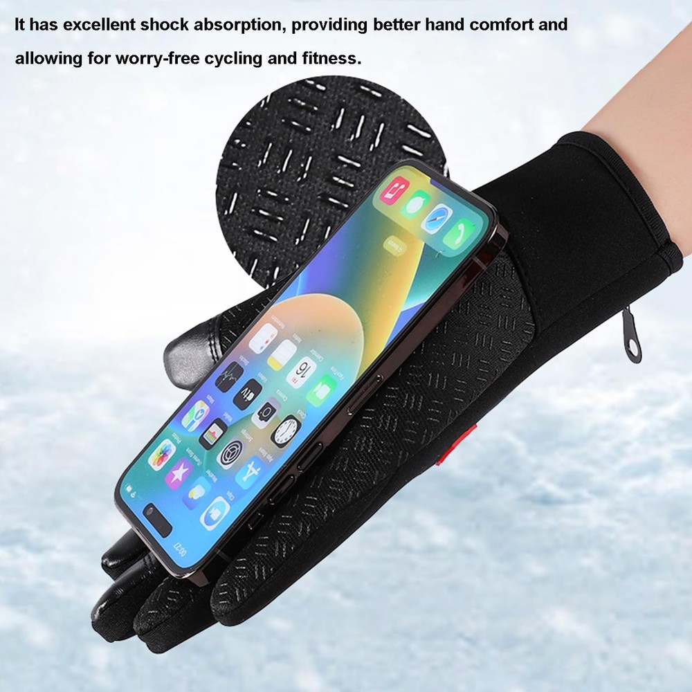 Winter Gloves, Thermal Touch Screen Windproof Medium, Black