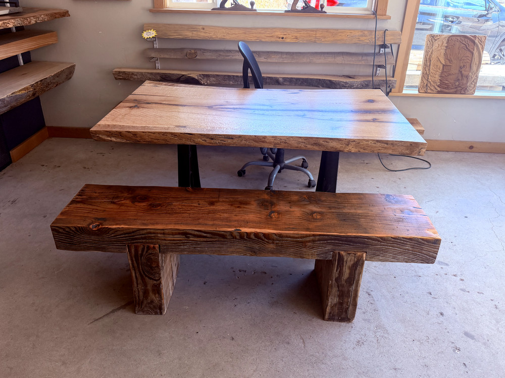 Rustic Solid Timber Bench – Handmade, Sturdy, Natural Wood 65”