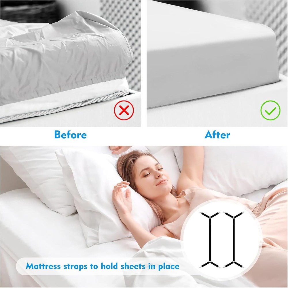 2-Pc Elastic Sheet Clips for Easy Bedding Management – Essential Home Product