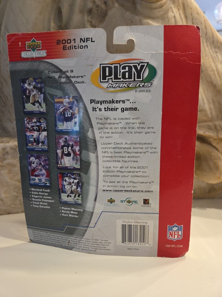 Peyton Manning Bobblehead Play Makers by Upper Deck includes collectible card