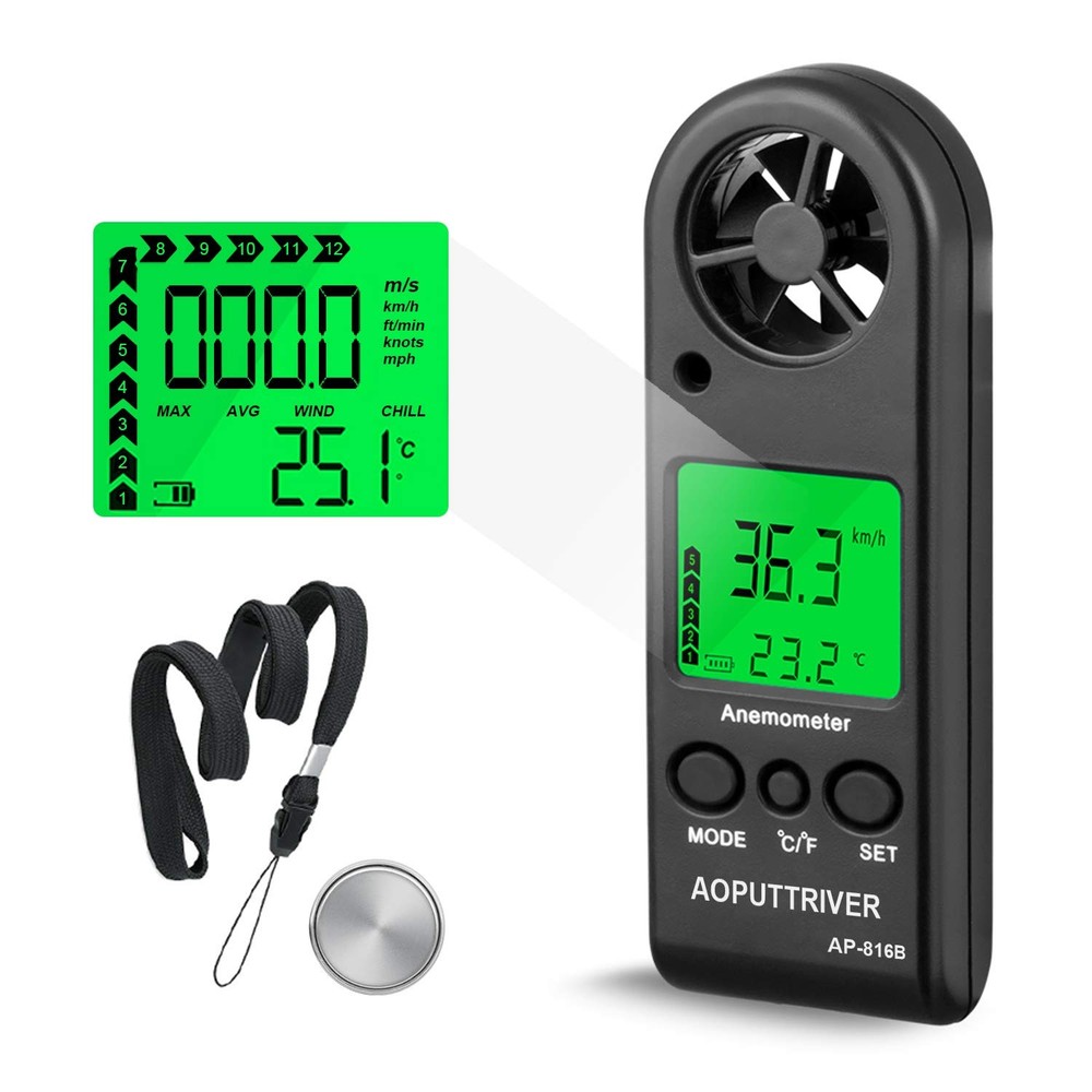 Anemometer Handheld Wind Speed Meter for Measuring 816B Pocket