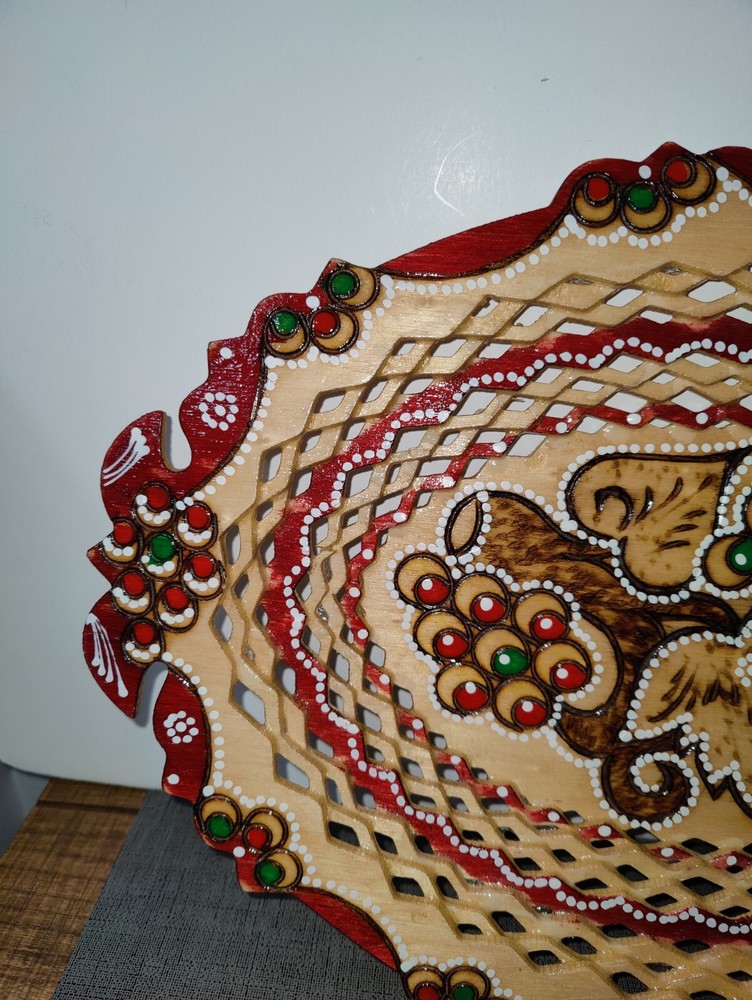 Decorative Handmade / Hand Painted Wooden Decorative Platter