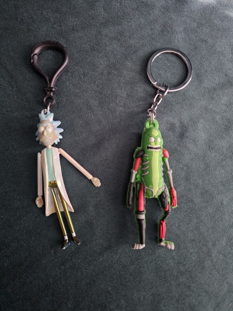 Rick and Morty Double Sided RUBBER Pickel Rick Chibi Rick Keychains