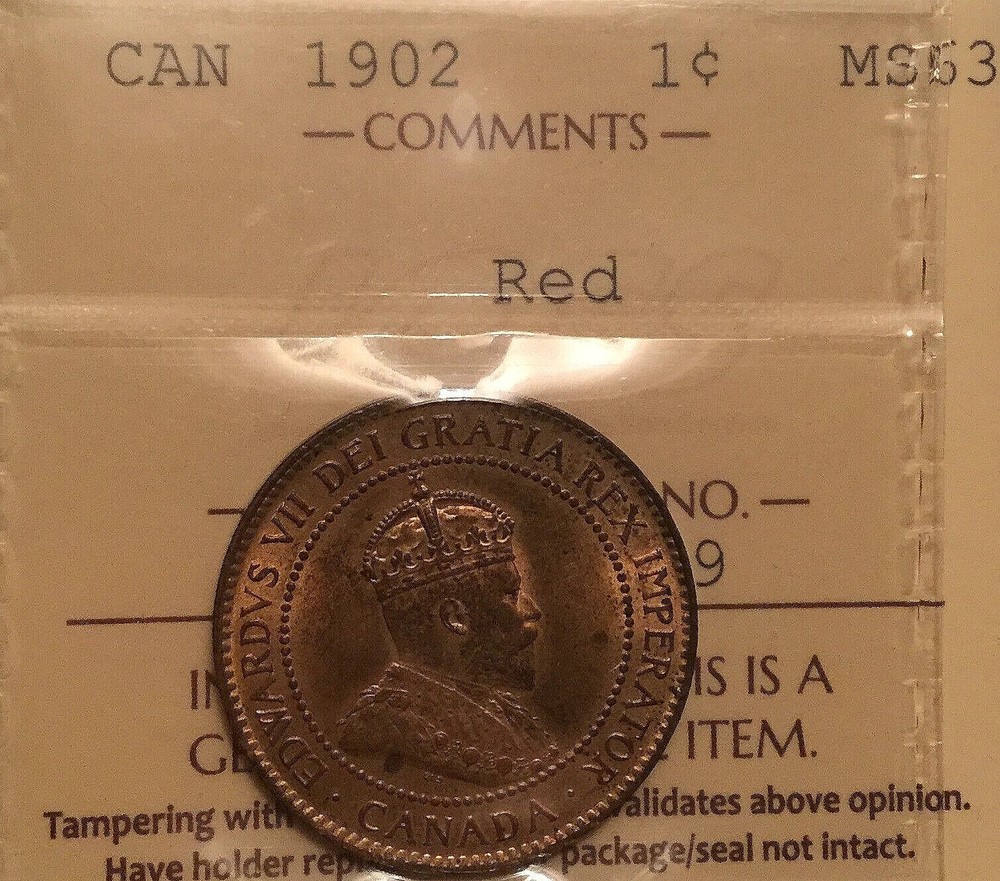 CANADA 1902 CENT MINT STATE 63
