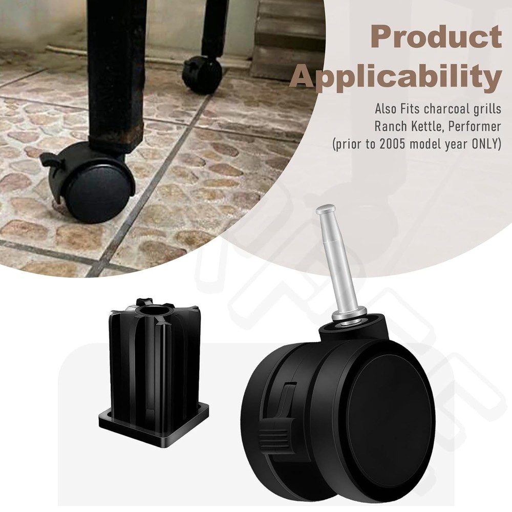 Locking Swivel Caster Wheels for Weber & Genesis Grills - Easy Mobility Upgrade