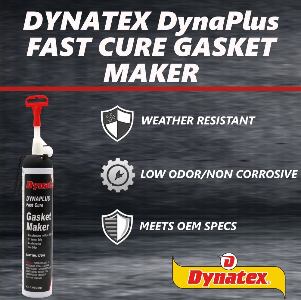 Dynatex DynaPlus Fast Cure Gasket Maker 6.75oz Sensor Safe & Low Odor (Single)