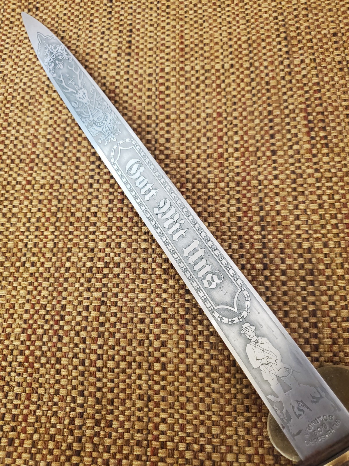German Weyersberg & Co Solingen Hirschfanger Hunting Dagger"Gott Mit Uns" c.1900