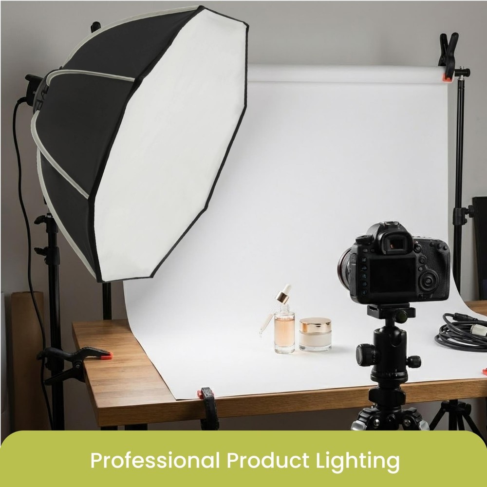 Lectronify 28" Octagonal Softbox for Flash –Quick Open Dual Diffusers, 120° Tilt