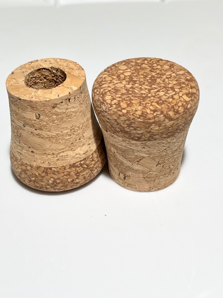 Cork Rings, Large Red Spotted / Natural Butt Cap Style #2, One Cap