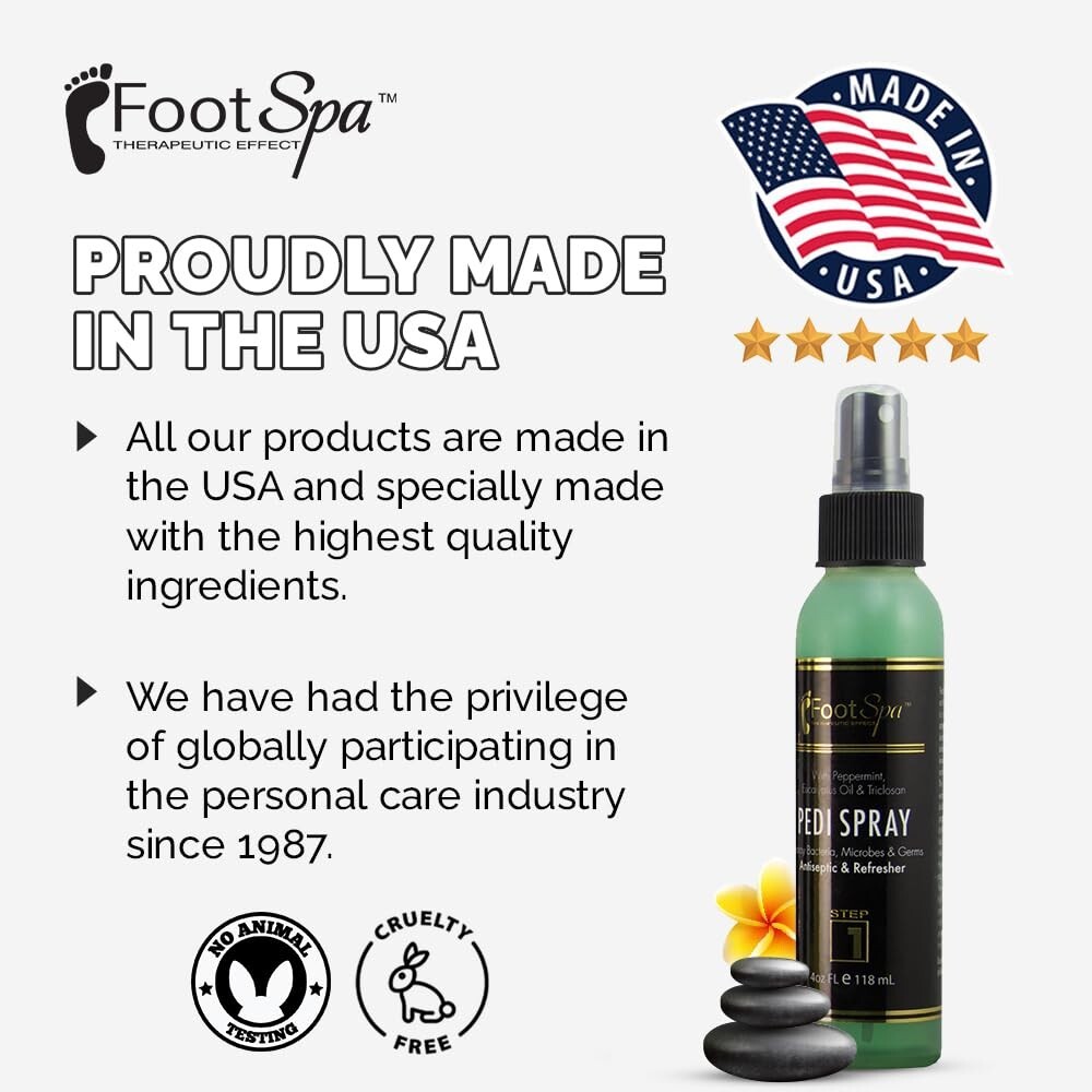 Foot Spa Pedi Spray Antiseptic, Mint & Eucalyptus 4oz