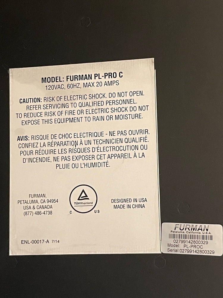 Furman PL-PRO C Power Conditioner with Voltmeter (Used)