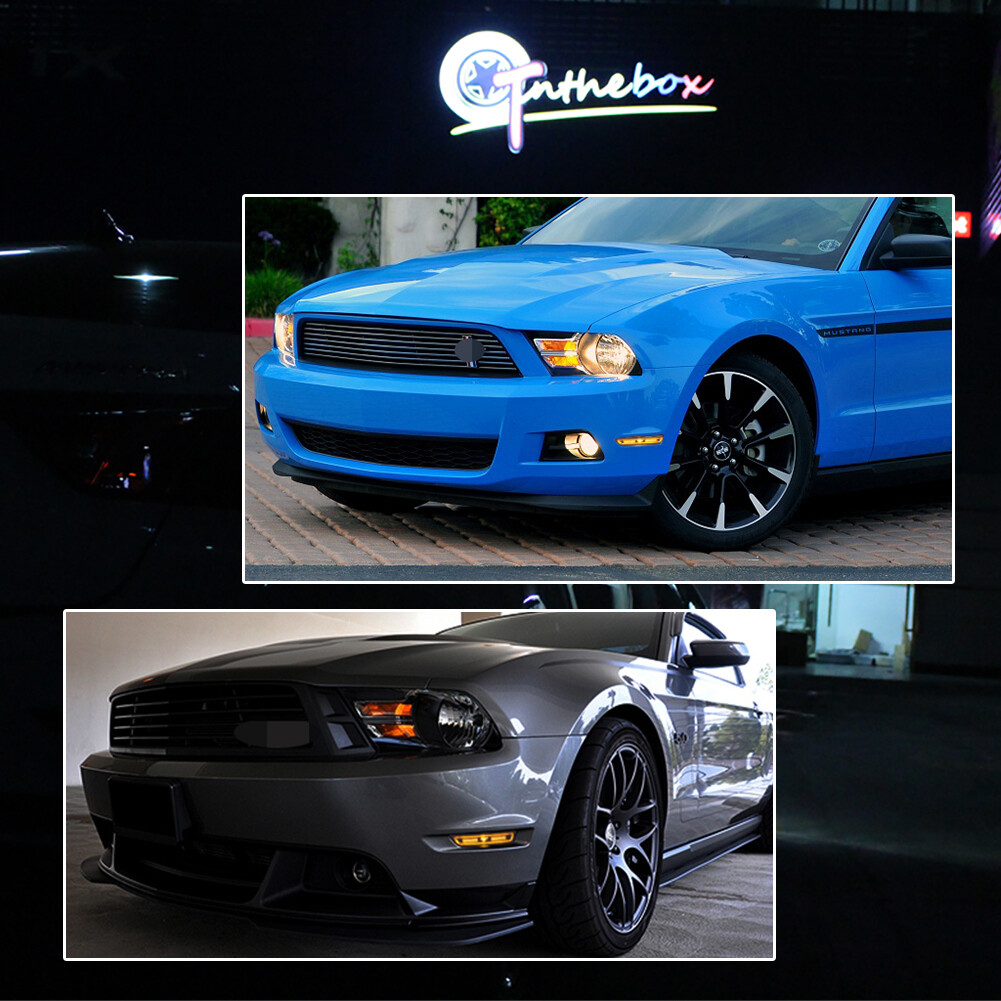 Smoked LED Front Amber & Rear Red Side Marker Lights For 2010-2014 Ford Mustang