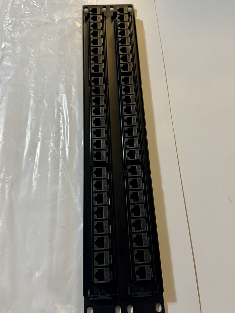 Patch Panel 48 Port Cat6 with Inline Keystone 10G Support, Pass-Thru Coupler 1U