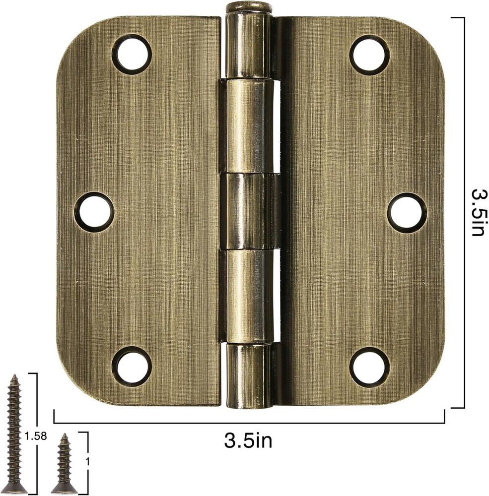 Decorative Antique Brass Door Hinges 12 Pack