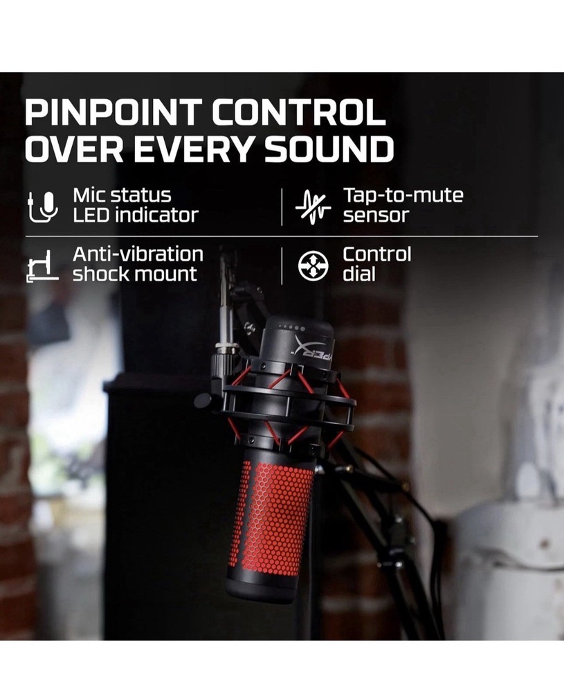 HyperX QuadCast USB Condenser Gaming Microphone For PS4/PS5/PC/Mac New No Box