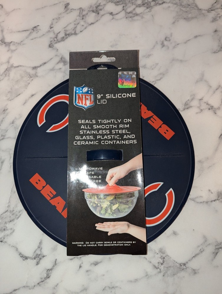 Chicago Bears NFL 9" Silicone Lid Bakeware Cookware Microwave Safe