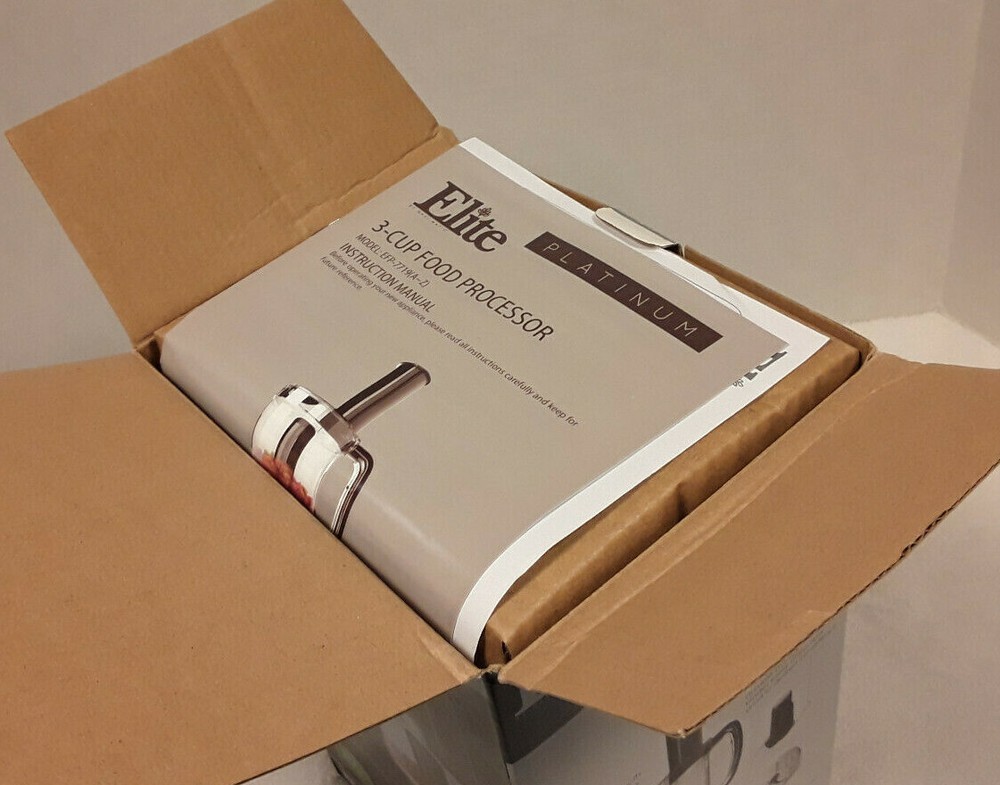 Elite Food Processor 3 Cup Compact Black Stainless Blades Model EFP-7719