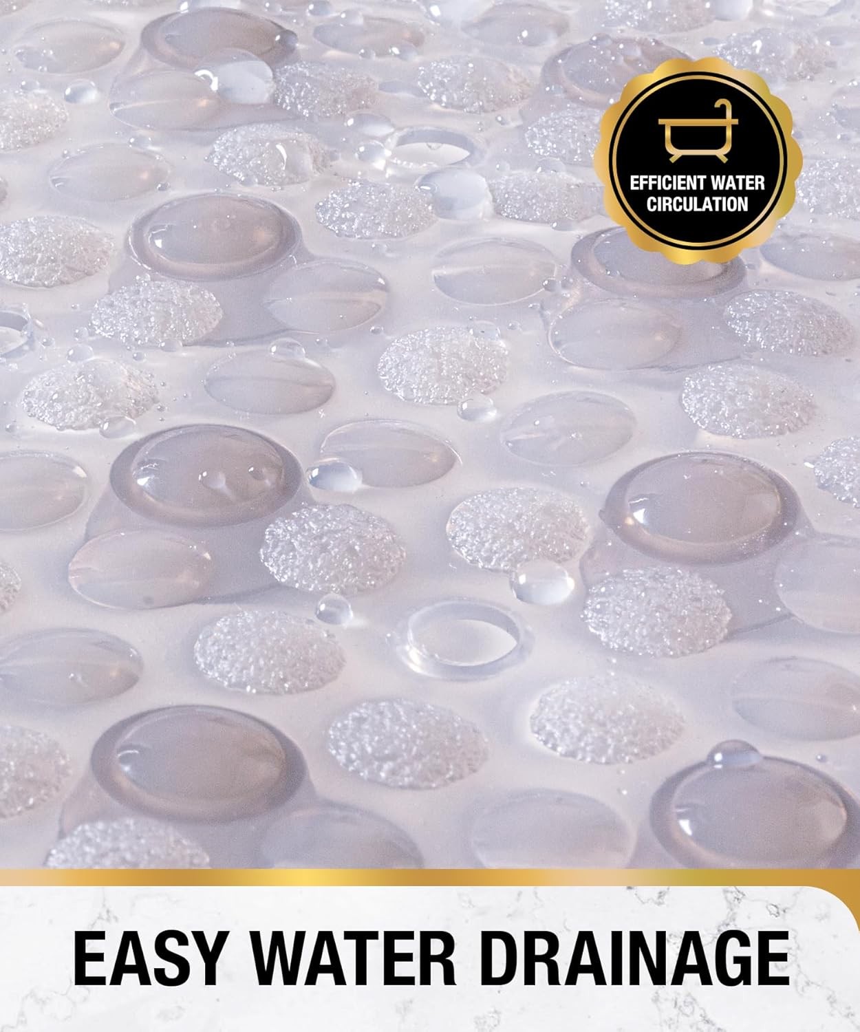 Oval Bathtub Mat Non Slip, 27x15 Inch Bubble Bath Tub Mat for Bathroom, Machine