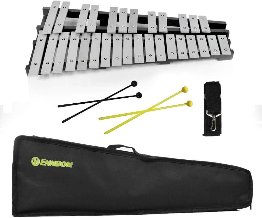 30 Notes Foldable Glockenspiel Xylophone Vibraphone Percussion Instrument (Black