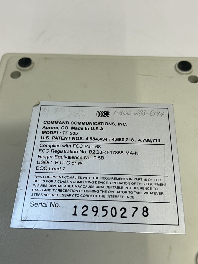 Vintage ASAP TF 505 Automatic Switching and Processing Command Communications