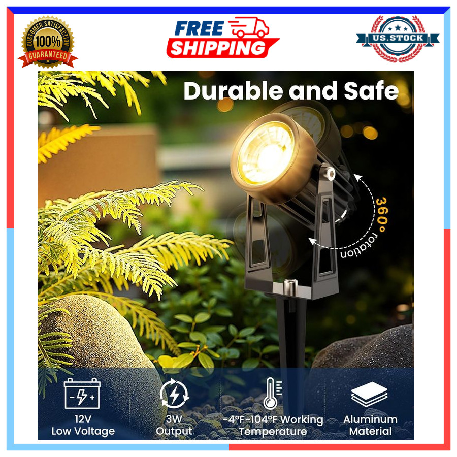 8-Pack Low Voltage Landscape Lighting Kit with 60W Transformer & 65ft Wire
