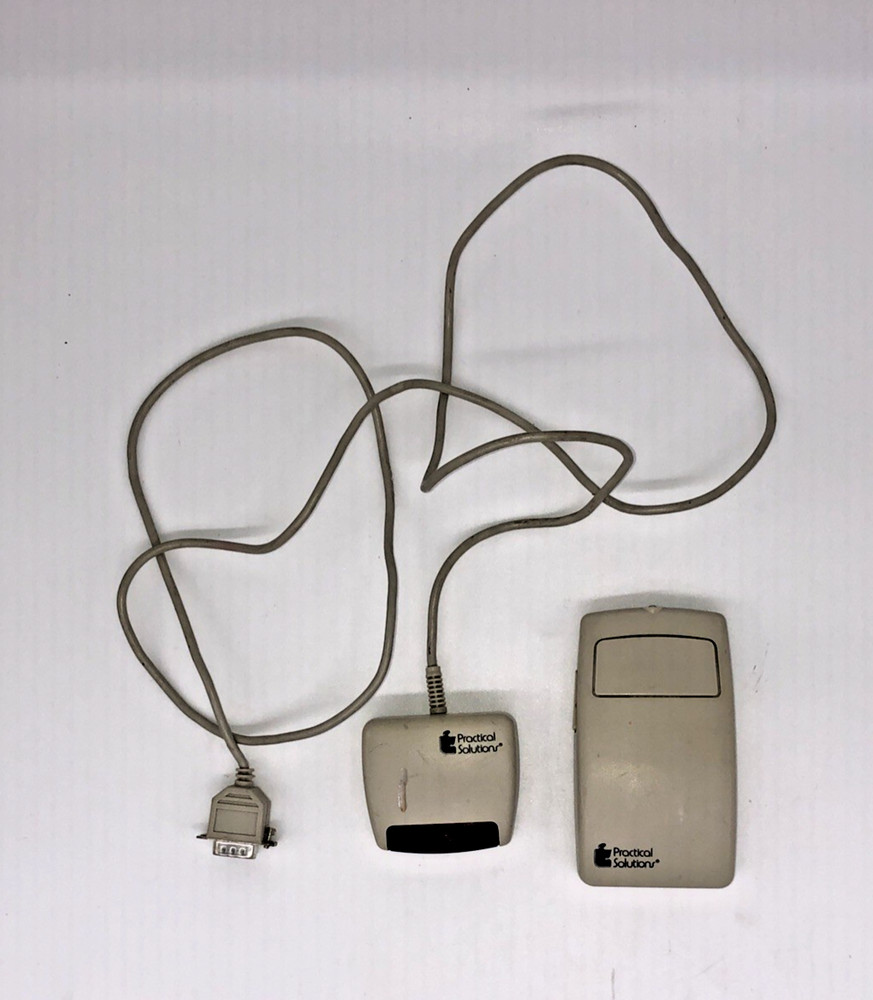 Vintage Practical Solutions Wireless Mouse With Receiver - circa 1990 - Untested