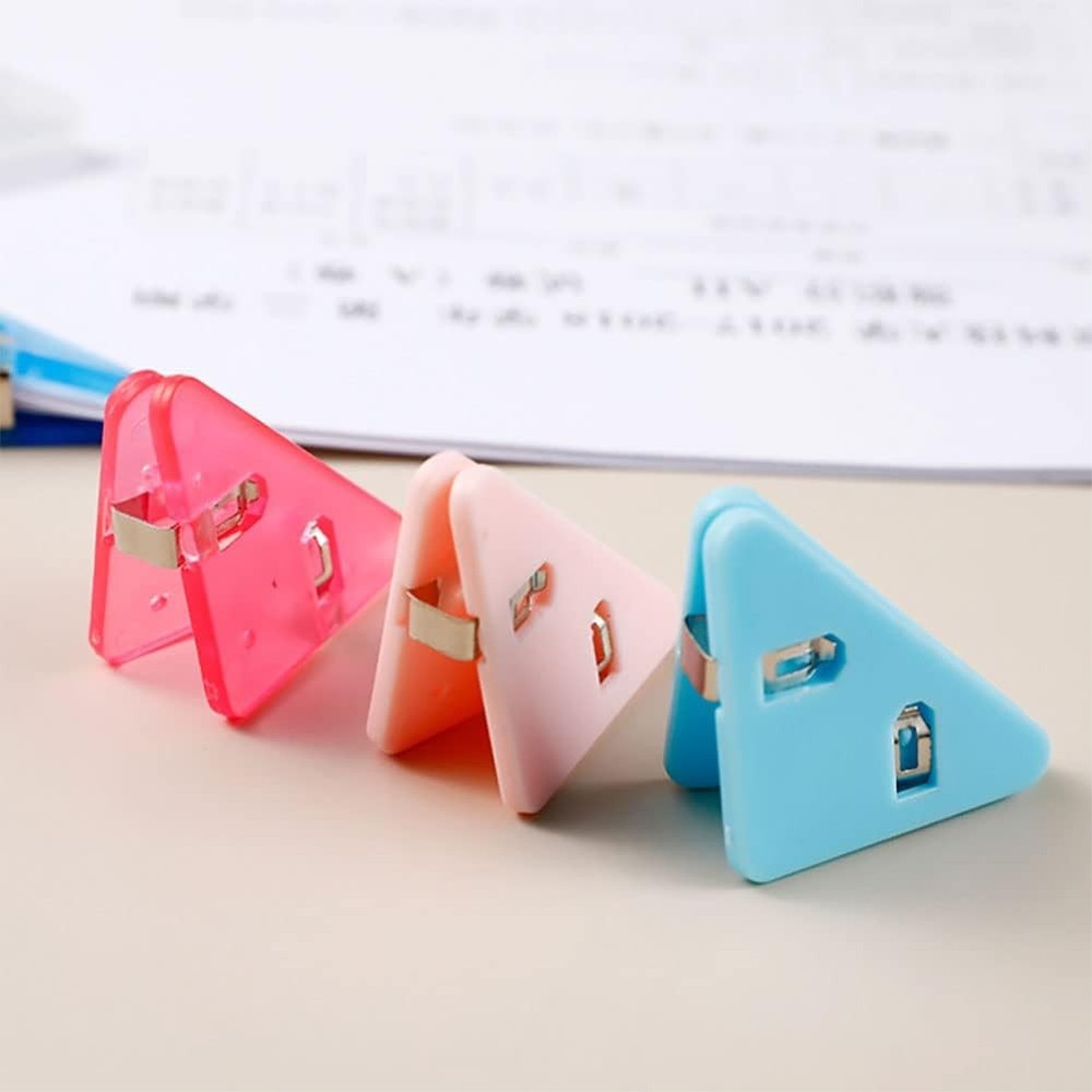 4pc Random Triangle Corner Data Clip,Multifunctional Binder Document Fastener
