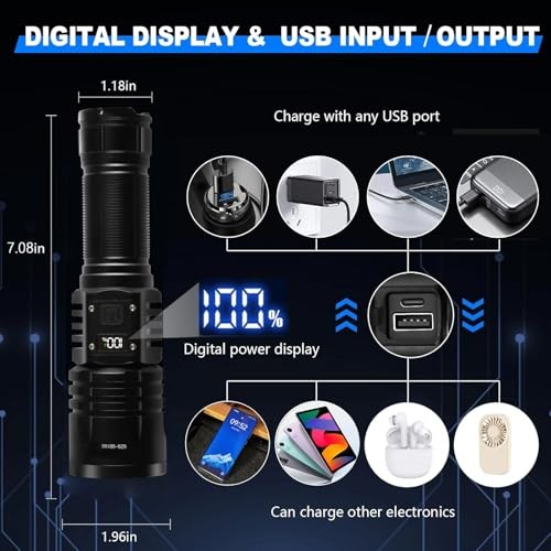 Rechargeable LED Flashlights Rechargeable Flashlight 5000mAh+UV Purple Light