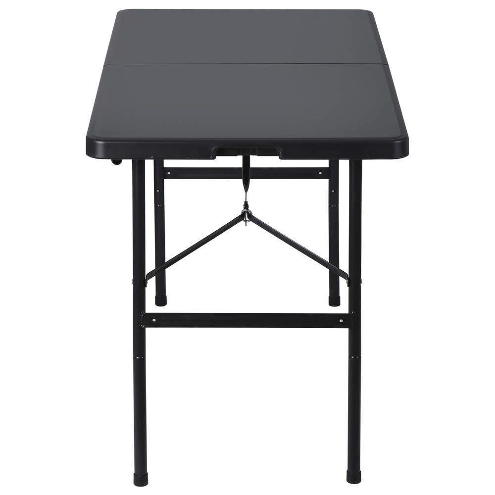 2PCS Folding Table 4FT Fold-in-Half Utility Dining Table for Camping w/ Handle