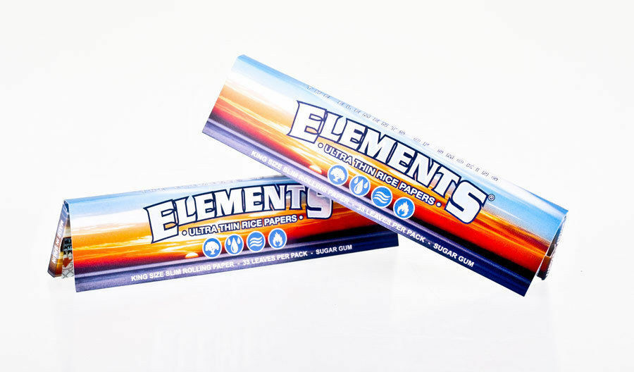 ELEMENTS 25 Pack 1 Box Elements 1 1/4 (1.25) Rolling Paper Ultra Thin Rice