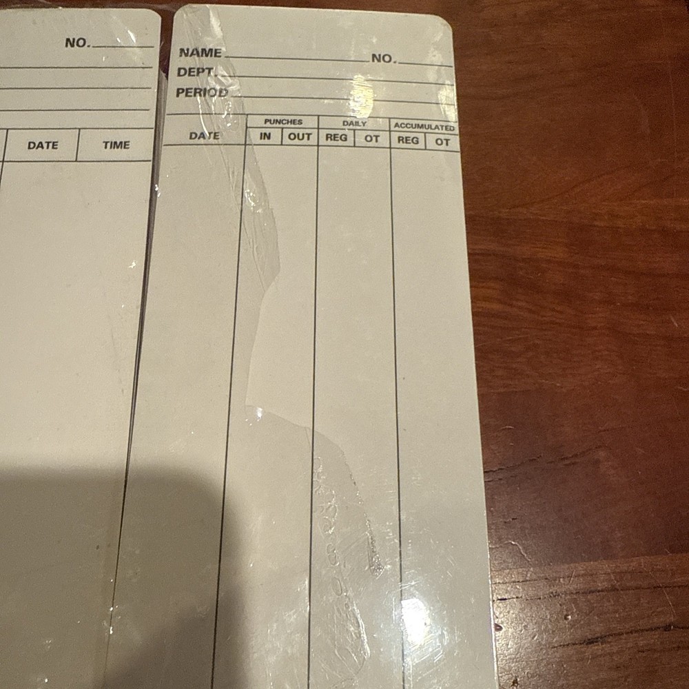 Isgus Time Clock Punch Cards Approx 200 Cards