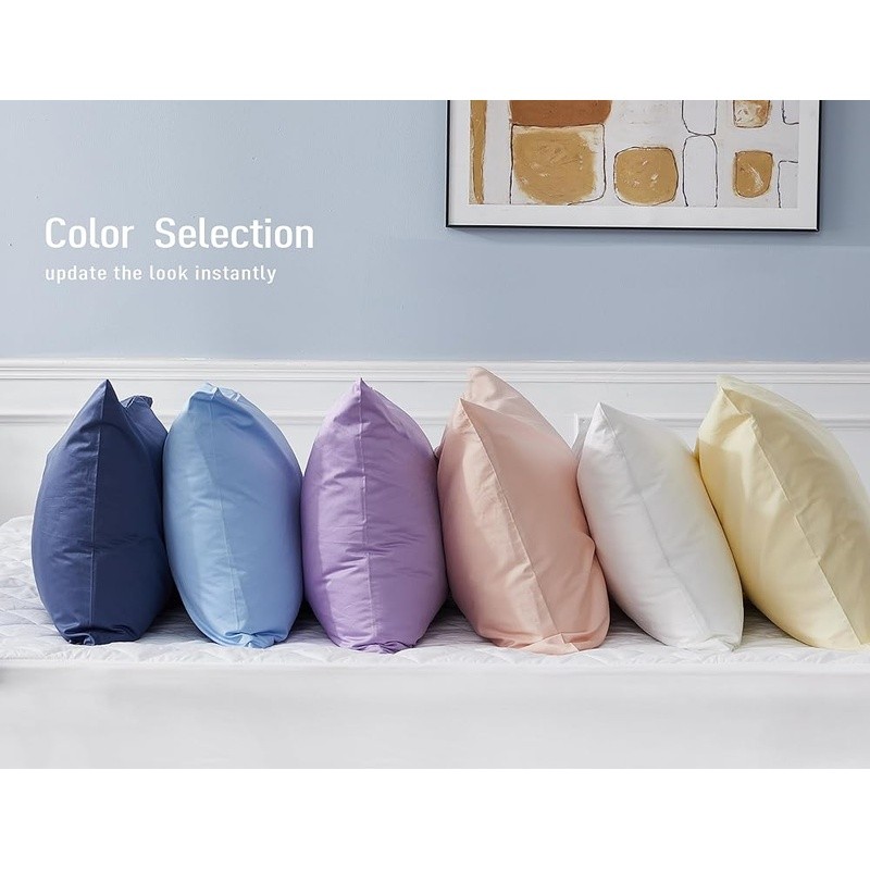 Breathable Cotton Pillowcase Set Queen Soft Comfortable Bed Covers 200TC Durable