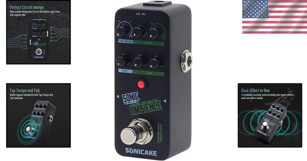 Lightweight Multi-Mode Delay Reverb Effects Pedal - Perfect for Live Performance