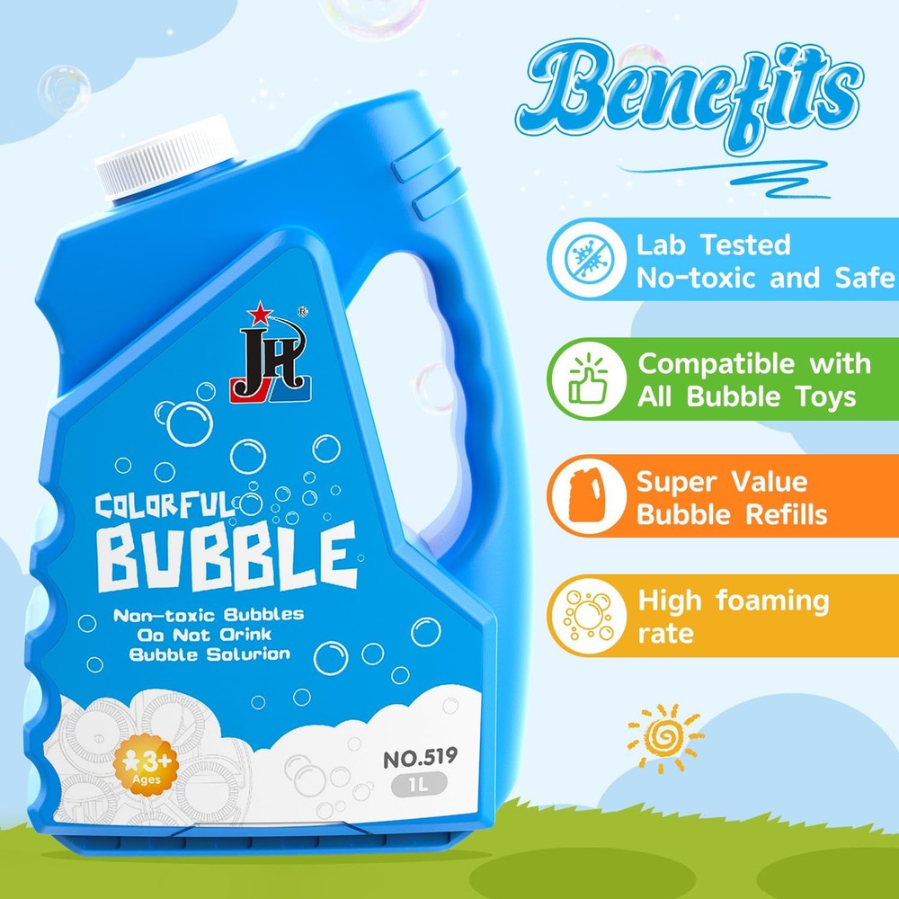 EagleStone 67oz Bubble Concentrate Solution – Makes 5 Gallons for All Bubble Toy