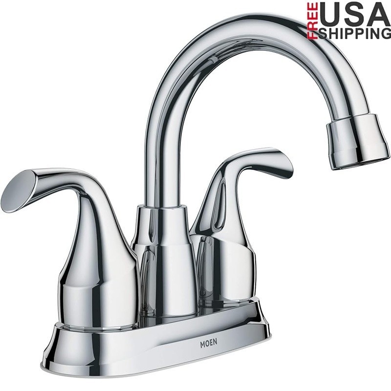 High Arc Bathroom Faucet Centerset 2 Handle Deck Mount Easy Installation Durable